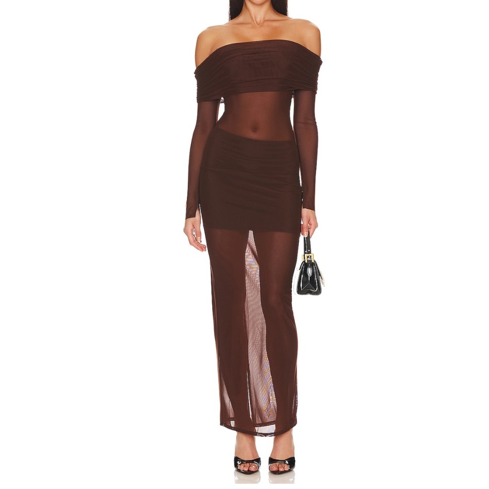 Lovers + Friends x Anja Dujaković Fio Maxi Dress in Chocolate Brown- Large